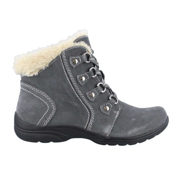 NEW Earth Origins Women's "Crowley" Lace-Up Suede Ankle Boots - Iron Grey - Picture 3 of 11